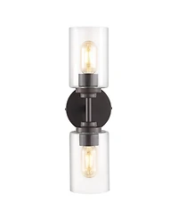 Giles 2-Light Farmhouse Industrial Iron Cylinder Led Sconce