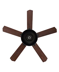 Ashton 1-Light Farmhouse Industrial Iron Dome Shade Led Ceiling Fan with Remote