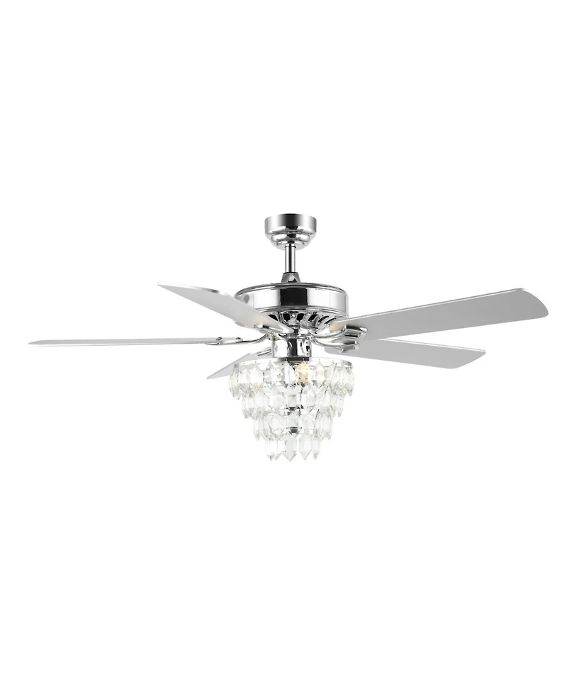 Mindy 3-Light Glam Modern Crystal Shade Led Ceiling Fan with Remote