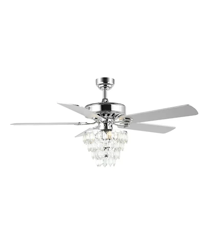 Mindy 3-Light Glam Modern Crystal Shade Led Ceiling Fan with Remote