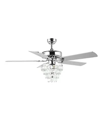 Mindy 3-Light Glam Modern Crystal Shade Led Ceiling Fan with Remote