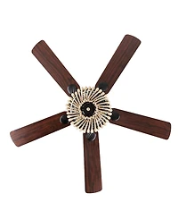 Opal 3-Light Farmhouse Rustic Wood Bead Shade Led Ceiling Fan with Remote