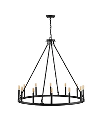 Gio 12-Light Iron Classic Industrial Ring Led Chandelier