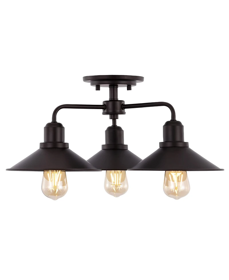 Calvin 3-Light Iron Industrial Led Pendant
