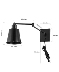 Cary Iron Contemporary Swing Arm Wall Light