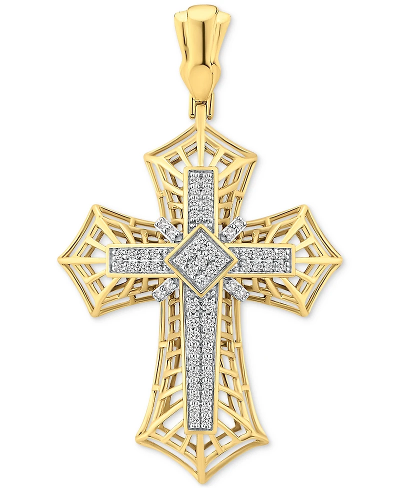 Men's Diamond Cross Openwork Pendant (1 ct. t.w.) in 10k Gold