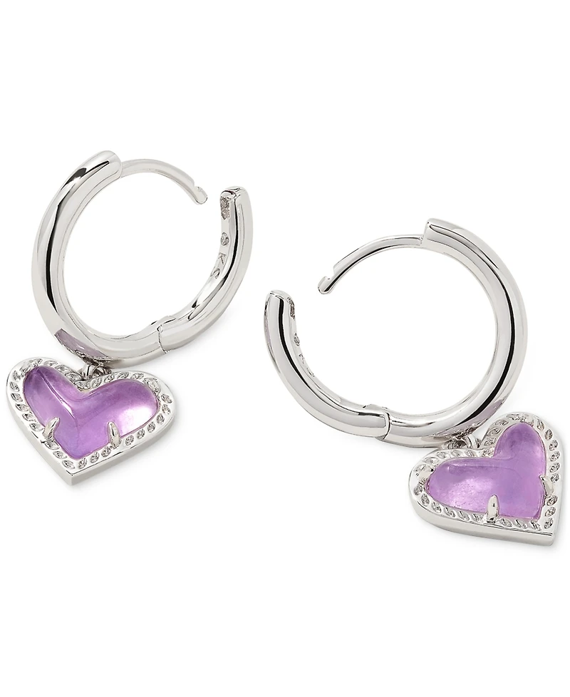 Kendra Scott Pave & Colored Heart Charm Huggie Hoop Earrings