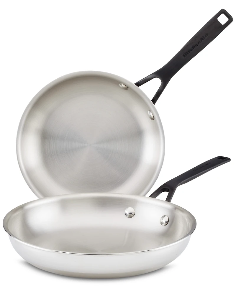 KitchenAid 5-Ply Clad Stainless Steel 2 Piece Induction Frying Pan Set