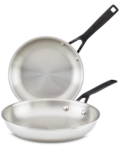 KitchenAid 5-Ply Clad Stainless Steel 2 Piece Induction Frying Pan Set