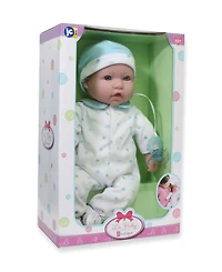 La Baby Caucasian 16" Soft Body Baby Doll Blue Outfit