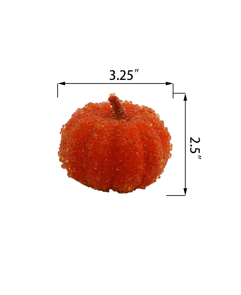 Beaded Pumpkins in Polyvinyl Chloride Bag 8 Piece Set