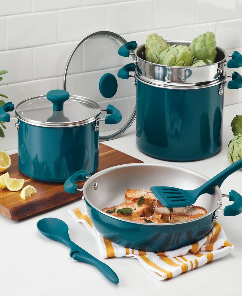 Rachael Ray Create Delicious Stackable Nonstick 8-Pc. Cookware Set