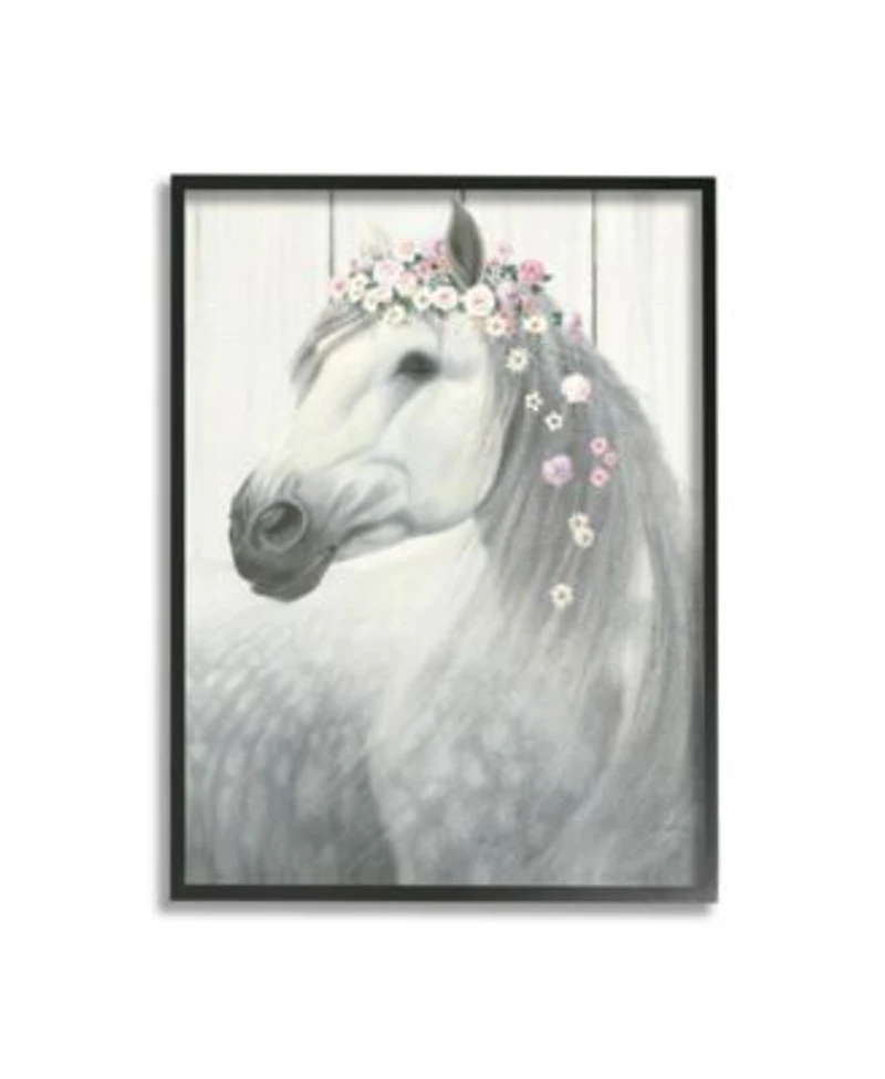 Stupell Industries Spirit Stallion Horse With Flower Crown Art Collection
