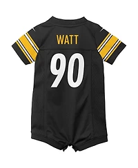 Infant T.j. Watt Black Pittsburgh Steelers Game Romper Jersey