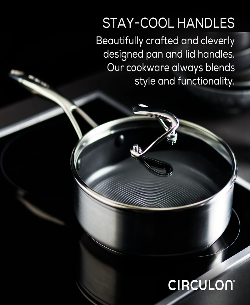 Circulon Stainless Steel Cookware Set with SteelShield Hybrid Stainless and Nonstick Technology, 11-piece, Silver
