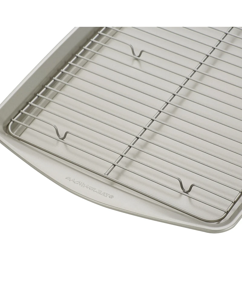 Rachael Ray Nonstick Jumbo 13" x 19" Cookie Pan with Roasting Rack