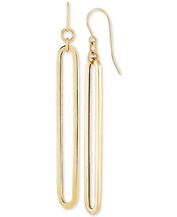 Polished Oblong Drop Earrings in 14k Gold