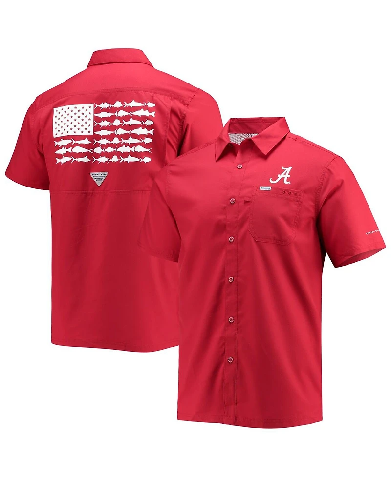 Men's Crimson Alabama Tide Slack Camp Button-Up Shirt
