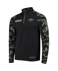 Men's Black, Camo Iowa State Cyclones Oht Military-Inspired Appreciation Take Flight Raglan Quarter-Zip Jacket