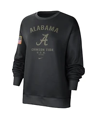 Women's Black Alabama Crimson Tide Military-Inspired Appreciation Therma Performance All-Time Pullover Sweatshirt