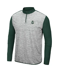 Men's Heathered Gray, Green Colorado State Rams Prospect Quarter-Zip Jacket