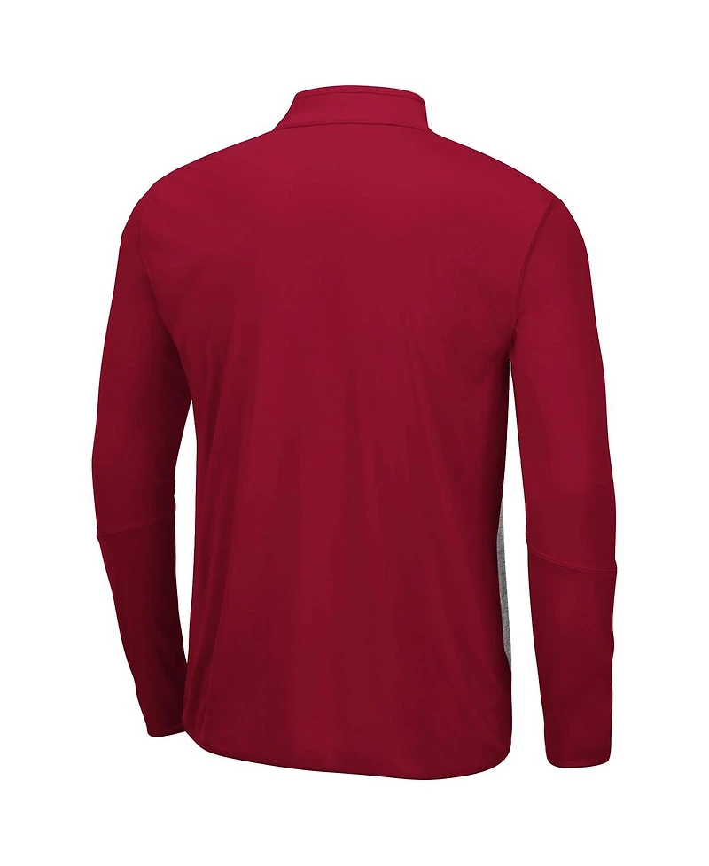 Men's Heathered Gray, Cardinal Stanford Cardinal Prospect Quarter-Zip Jacket
