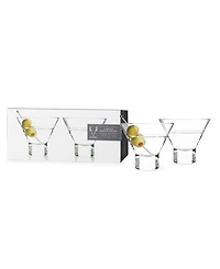 Viski Heavy Base Crystal Martini Glasses, Set of 2, 7.5 Oz