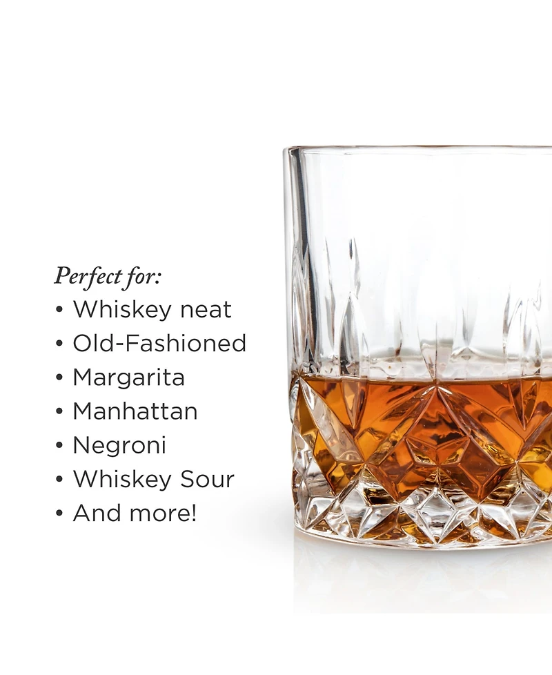 Viski Admiral Crystal Tumblers, Set of 2, 9 Oz