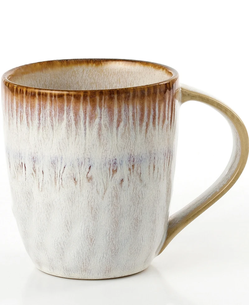Lorren Home Trends Stoneware Mocca Swirl, Set of 16