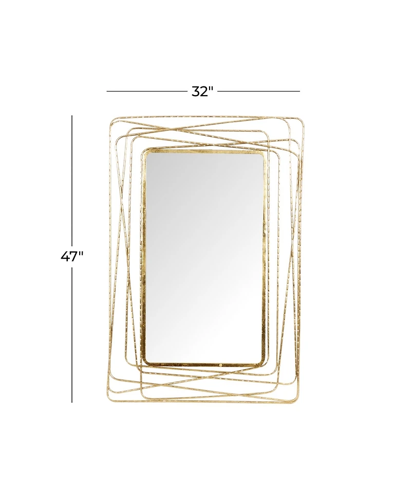 Metal Contemporary Wall Mirror, 47" x 31"