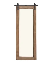Industrial Wood Wall Mirror, 71" x 34"