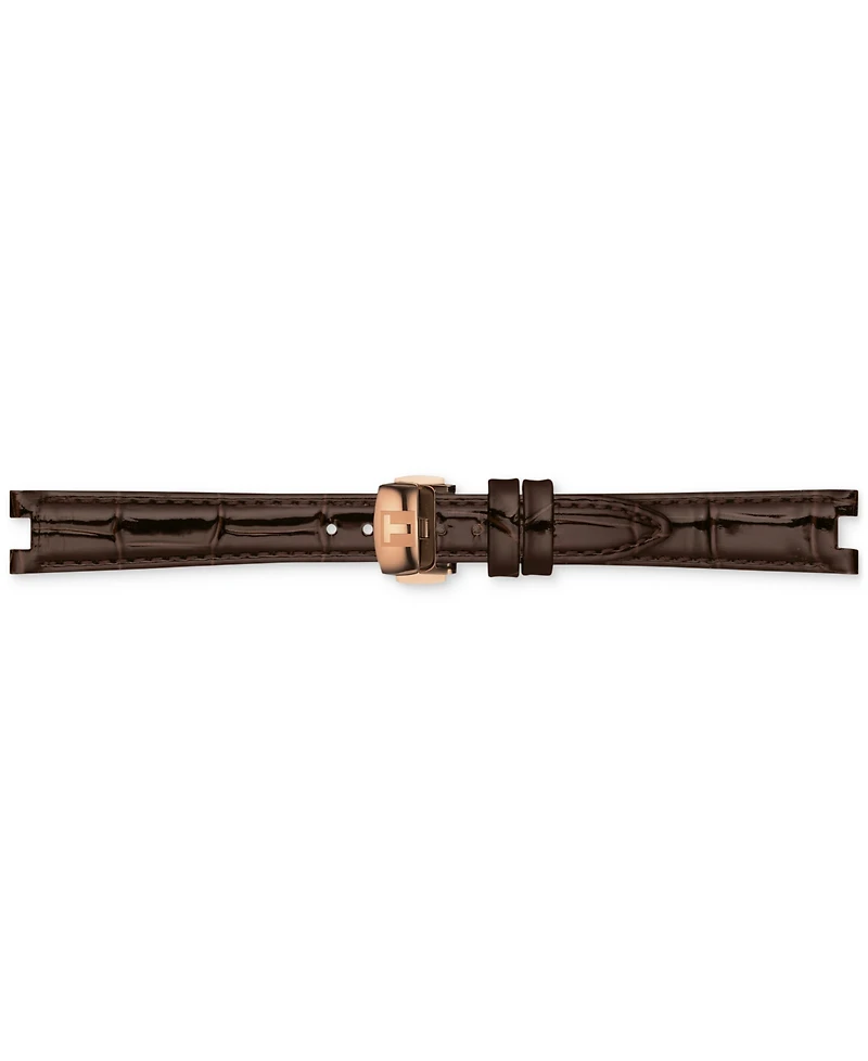 Tissot Women's Bellissima Pvd Brown Leather Strap Watch 29mm