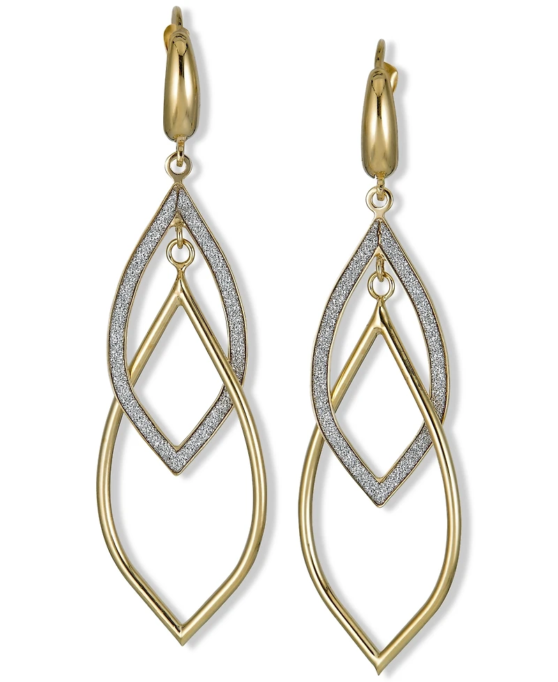 Glitter Orbital Drop Earrings in 10k Gold