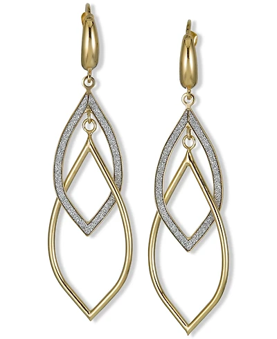 Glitter Orbital Drop Earrings in 10k Gold