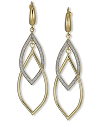 Glitter Orbital Drop Earrings in 10k Gold