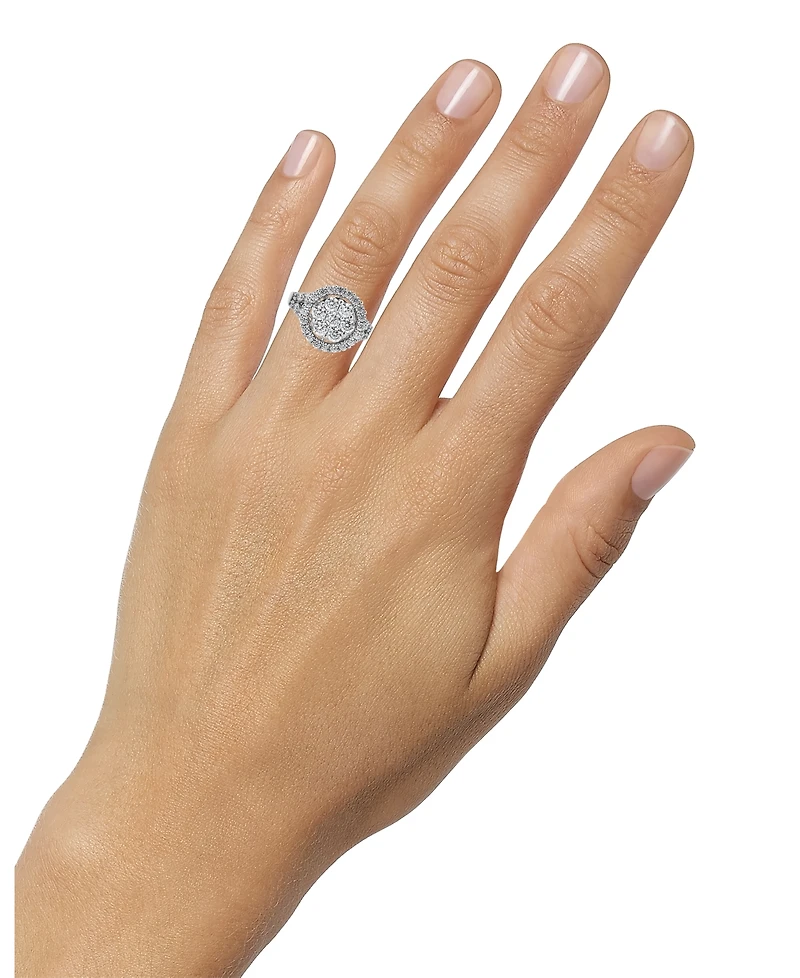 Diamond Halo Cluster Ring (2-1/2 ct. t.w.) in 14k White Gold