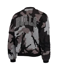 Women's Black Chicago Bulls Camo Sherpa Full-Zip Bomber Jacket