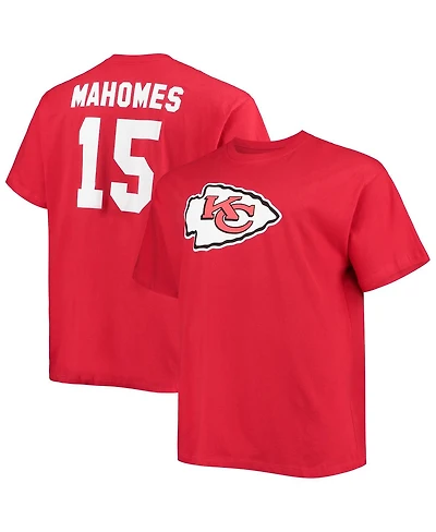 Men's Patrick Mahomes Red Kansas City Chiefs Big and Tall Player Name Number T-shirt