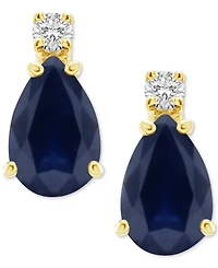 Sapphire (1-7/8 ct. t.w.) & Diamond Accent Stud Earrings 14k Gold (Also Emerald Ruby)