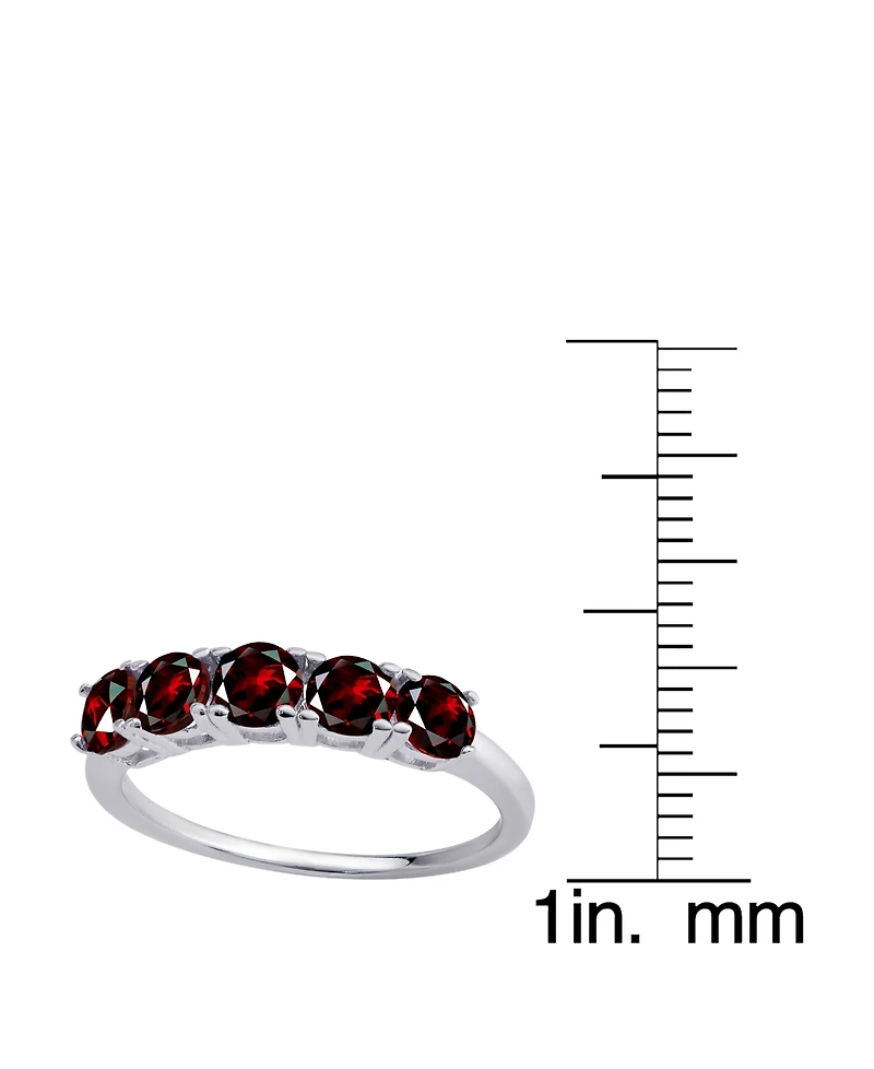 Rhodolite Garnet Five Stone Ring (1-3/4 ct. t.w.) in Sterling Silver
