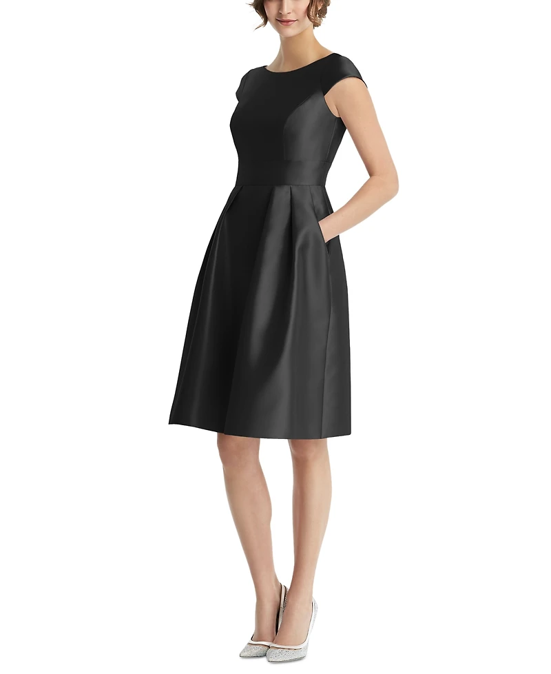 Alfred Sung Boat-Neck A-Line Dress