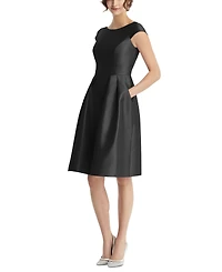 Alfred Sung Boat-Neck A-Line Dress