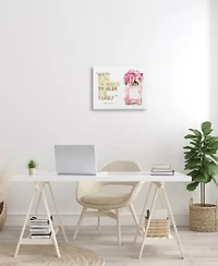 Stupell Industries Fashion Designer Perfume Gold Tone Pink Watercolor Inspirational Word Stretched Canvas Wall Art Collection By Amanda Greenwood
