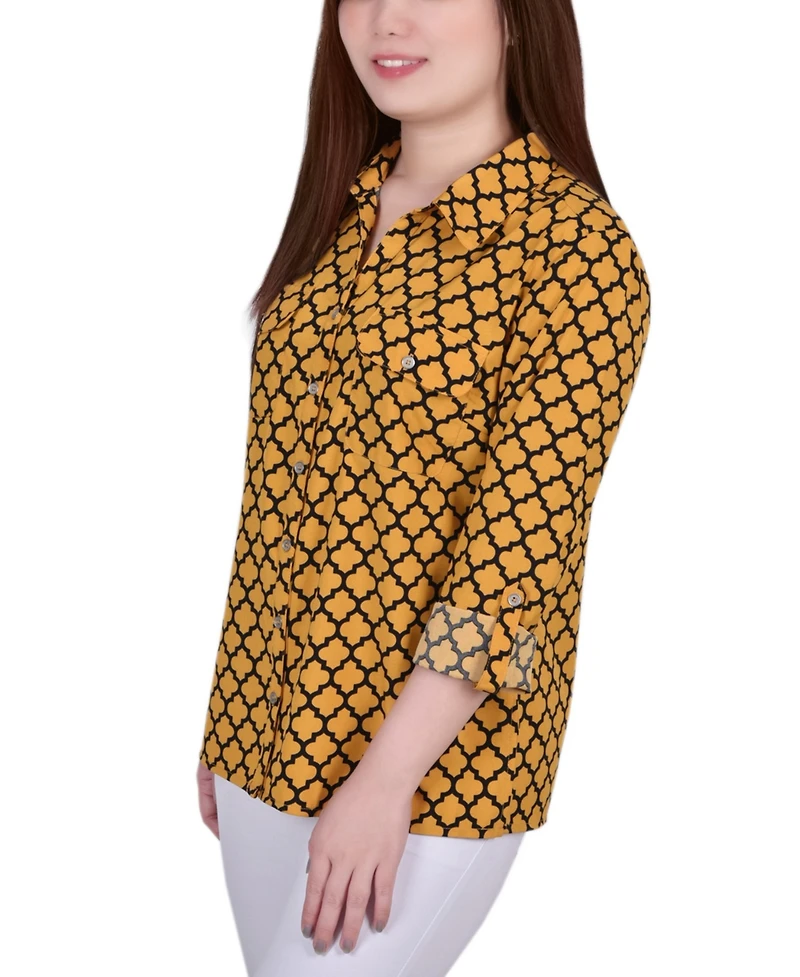 Women's 3/4 Roll Tab Shirt with Pockets