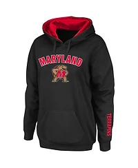 Women's Black Maryland Terrapins Arch and Logo 1 Pullover Hoodie