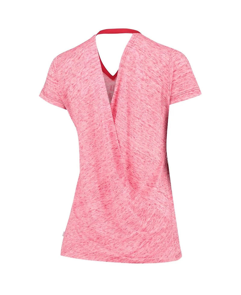 Women's Red St. Louis Cardinals Hail Mary V-Neck Back Wrap T-shirt