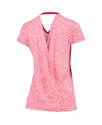 Women's Red St. Louis Cardinals Hail Mary V-Neck Back Wrap T-shirt