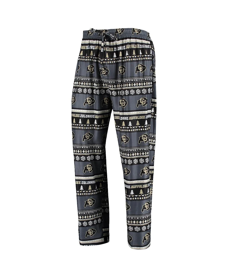 Men's Black Colorado Buffaloes Ugly Sweater Long Sleeve T-shirt and Pants Sleep Set