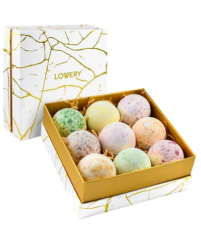 Marble Bath Bombs Set, Handmade Bubble Bath Bombs and Deluxe Bath Bomb Gift Set, 9 Piece