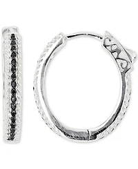 Black Spinel Hoop Earrings (1/2 ct. t.w.) in Sterling Silver